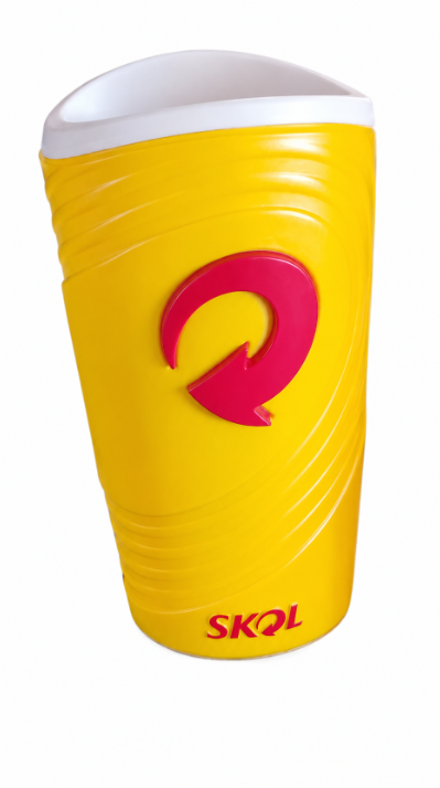 Cervegela Skol Plástico Amarelo 1 Un Para Garrafa 600ml Caixa c/ 3 un