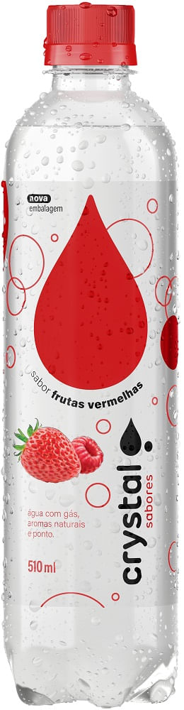 Água Saborizada com Gás Crystal Sparkling Frutas Vermelhas 510ml