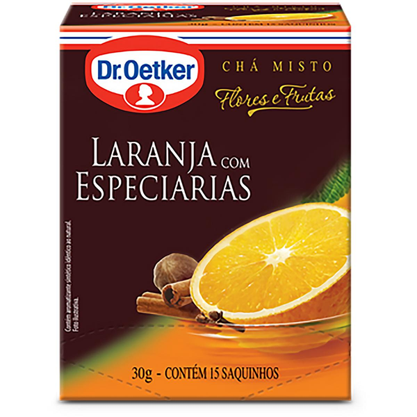 Chá Dr. Oetker 30g - Flores e Frutas - Laranja/ Especiarias