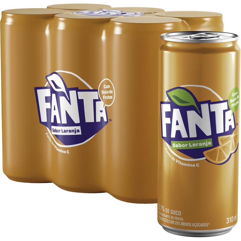 Refrigerante Fanta Laranja Sleek 6x310ml