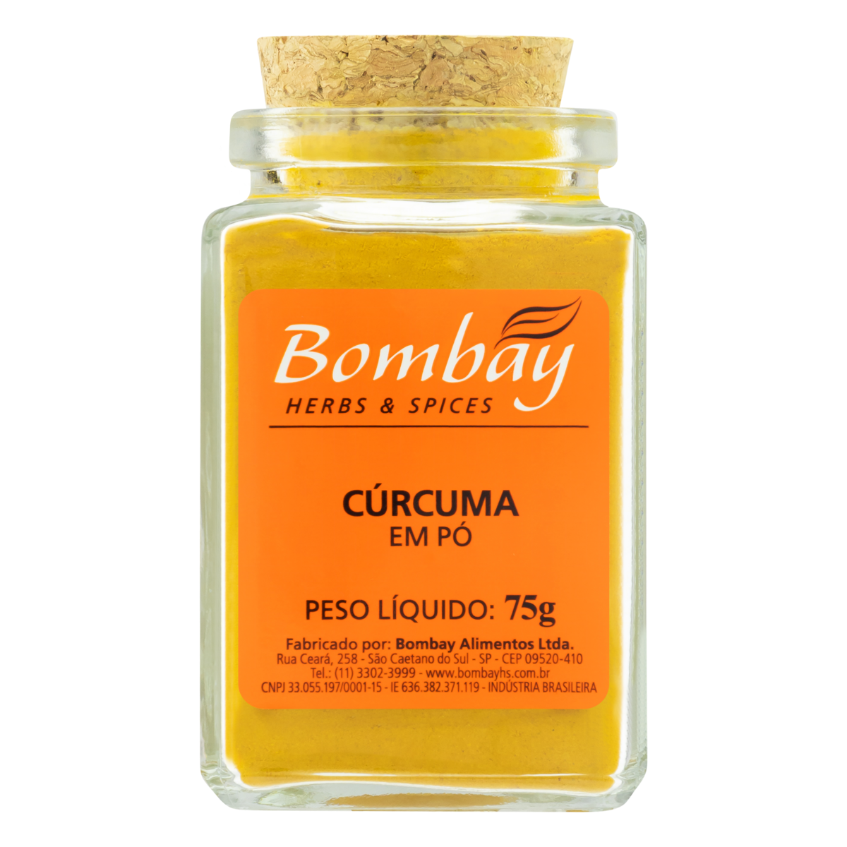 Cúrcuma Pó Bombay Herbs e Spices Vidro 75g