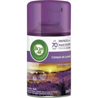 Aromatizador Bom Ar Spray Automático Freshmatic Campos de Lavanda Refil 250ml