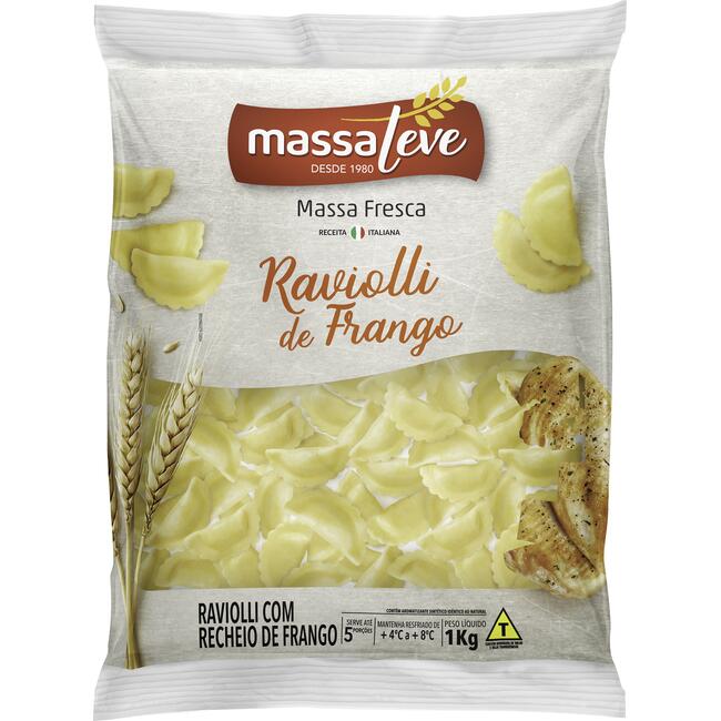 Ravioli Massa Leve Frango 1kg
