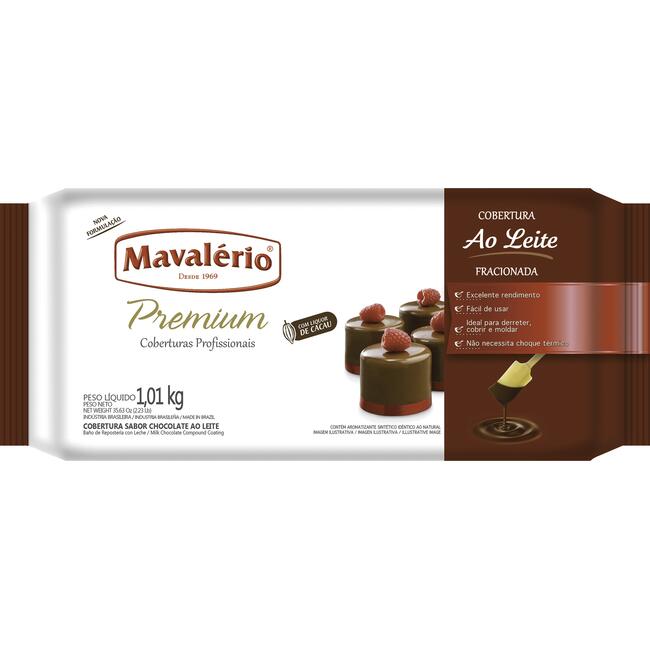 Cobertura de Chocolate Mavalério Ao leite 1,010kg