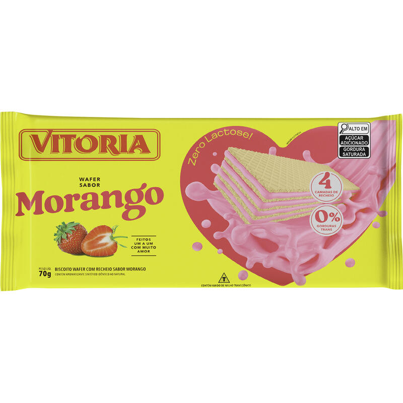 Biscoito Wafer Vitória Morango 70g
