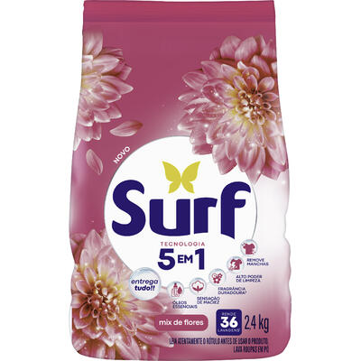 Lava Roupa em Pó Surf Rosas e Flor de Lis 2,4kg