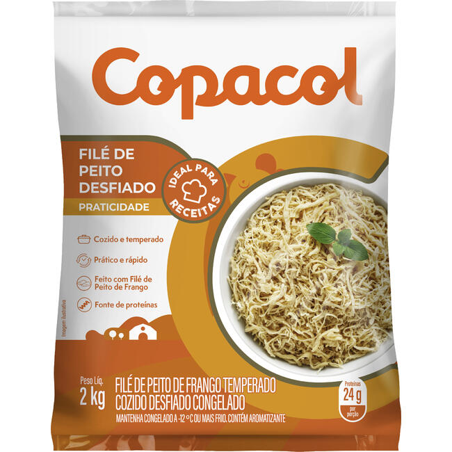Peito de Frango Desfiado Copacol Cong Temp 2kg