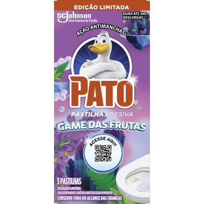 Desodorizador Sanitário Pastilha Adesiva PATO Game das Frutas com 3 Unidades Edição Limitada