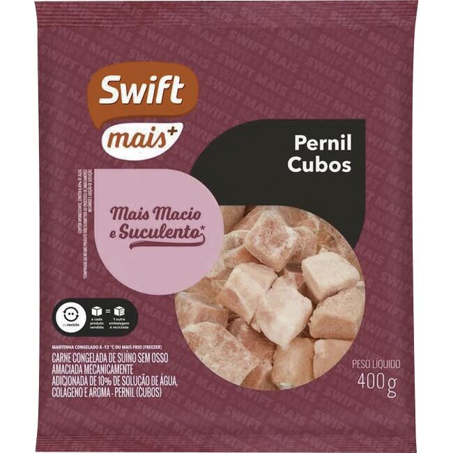 Carne Suína em Cubos Pernil Swift Mais Congelada 400g