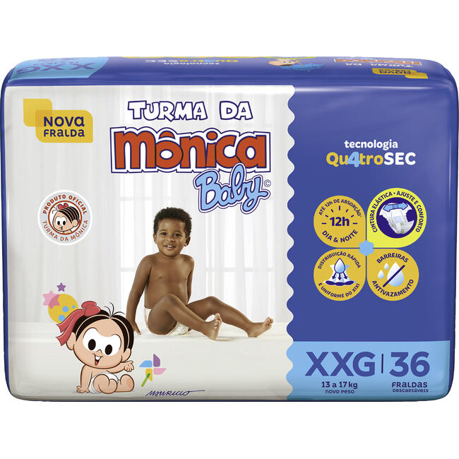Fralda Descartável Turma da Mônica Mega XXG 36 un