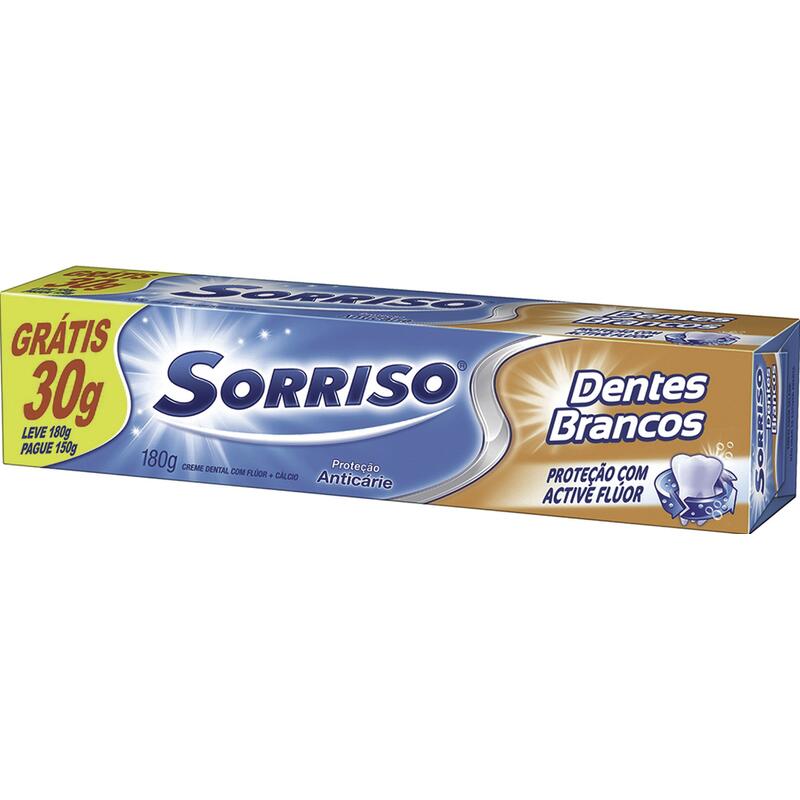 Creme Dental Sorriso Dentes Brancos 180g