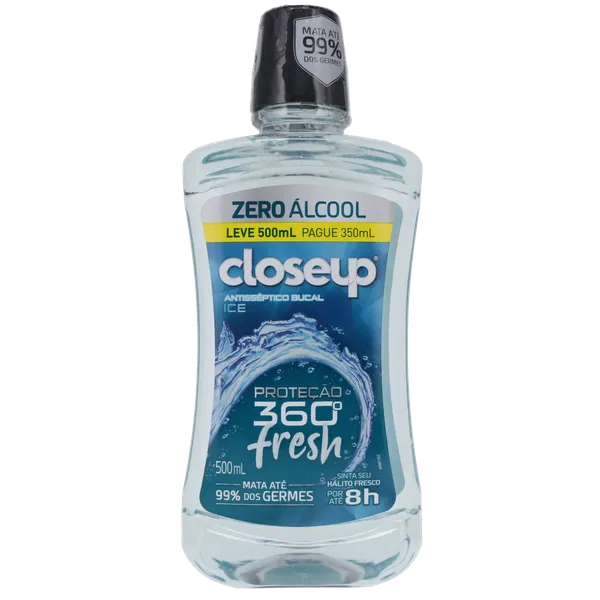 Antisséptico Bucal Closeup Leve 500ml, Pague 350ml - Ice