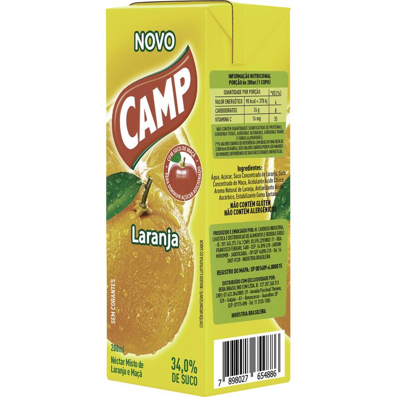 Suco Néctar Camp Laranja 200ml