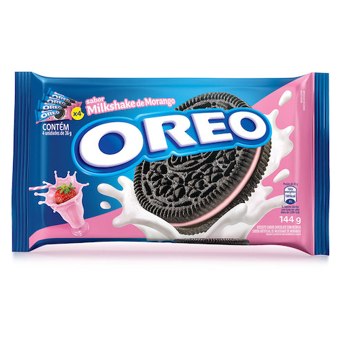 Biscoito Recheado Oreo Milkshake de Morango Wandinha - Multipack 144g