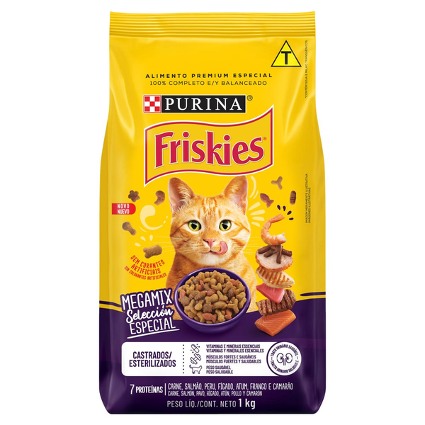 Alimento FRISKIES para Gatos Castrados Megamix Pacote 1kg
