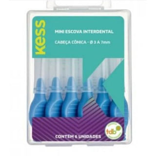 Mini Escova Dental KESS Interdental Cabeça Cônica Com 6 Unidades