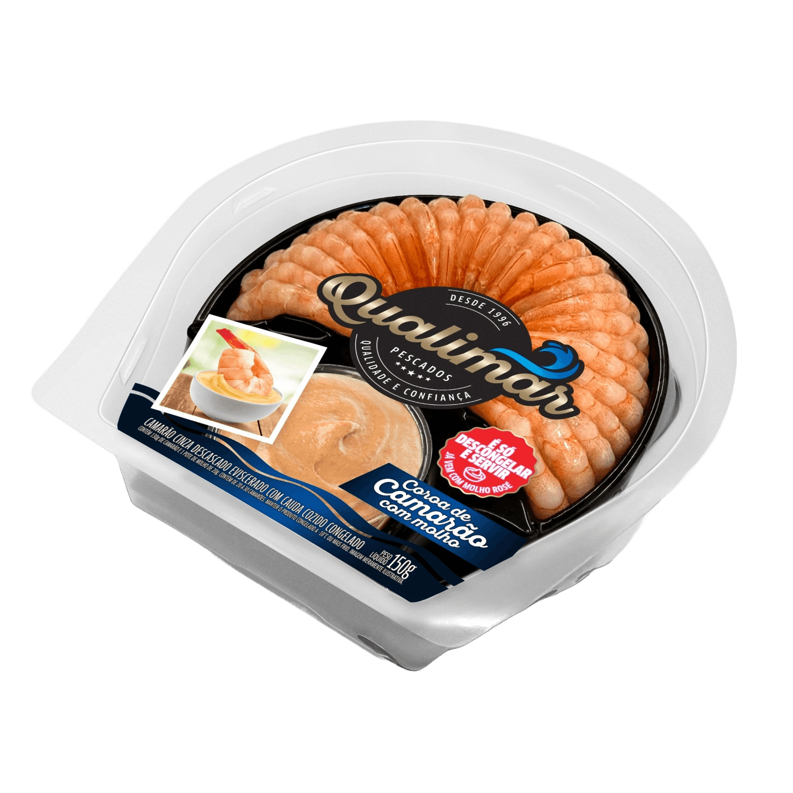 Camarão QUALIMAR Coroa com Molho Rosé Congelado 150g