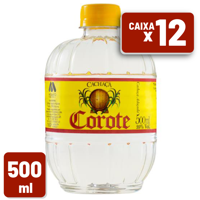Cachaça Corote Pet 500ml Caixa c/ 12 un