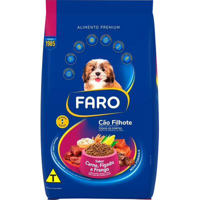Alimento para Cães Faro Filhote Carne,Frango e Fígado 7kg