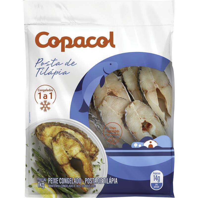 Peixe Tilápia em Posta Copacol Congelado 1kg