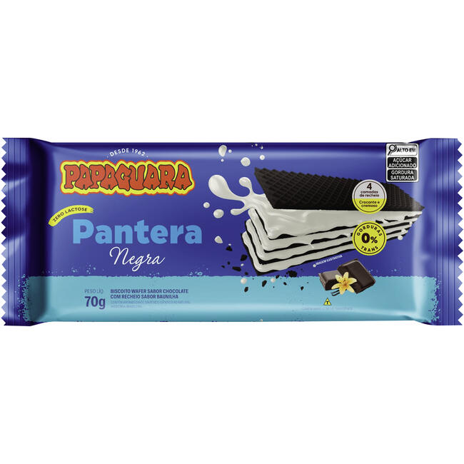 Biscoito Wafer Papaguara Pantera Negra 70g