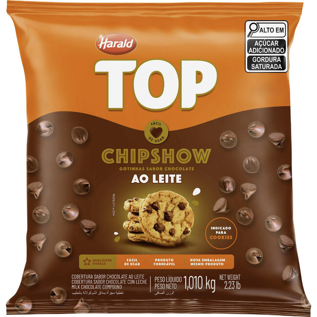 Cobertura de Chocolate Harald Top Gotinhas ao Leite 1,010kg