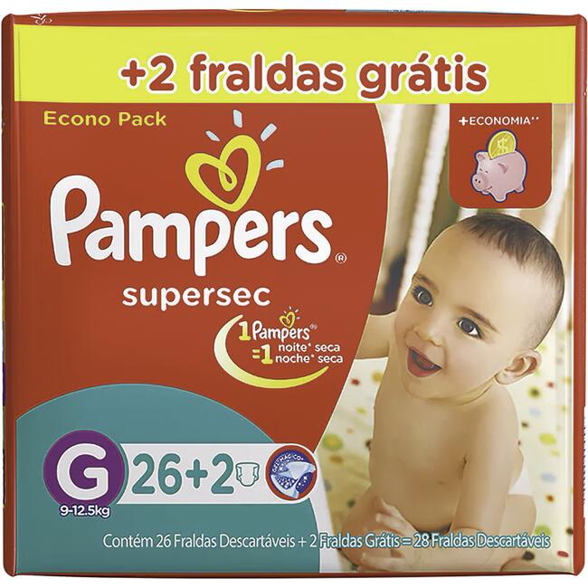 Fralda Descartável Pampers Supersec - G 28 un