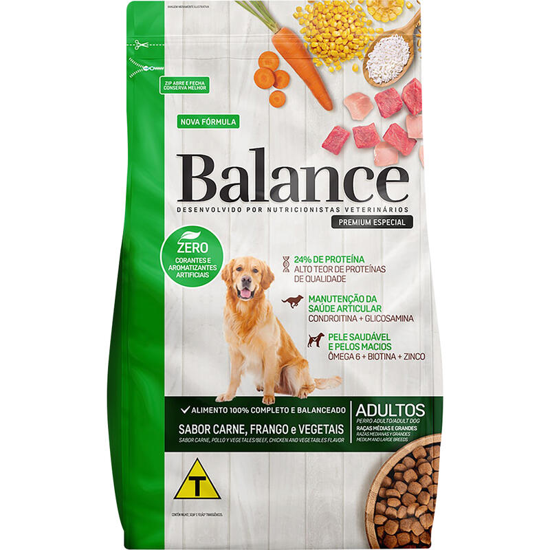 Ração para Cães Balance 10,1kg - Adulto - Raças Médias e Grandes