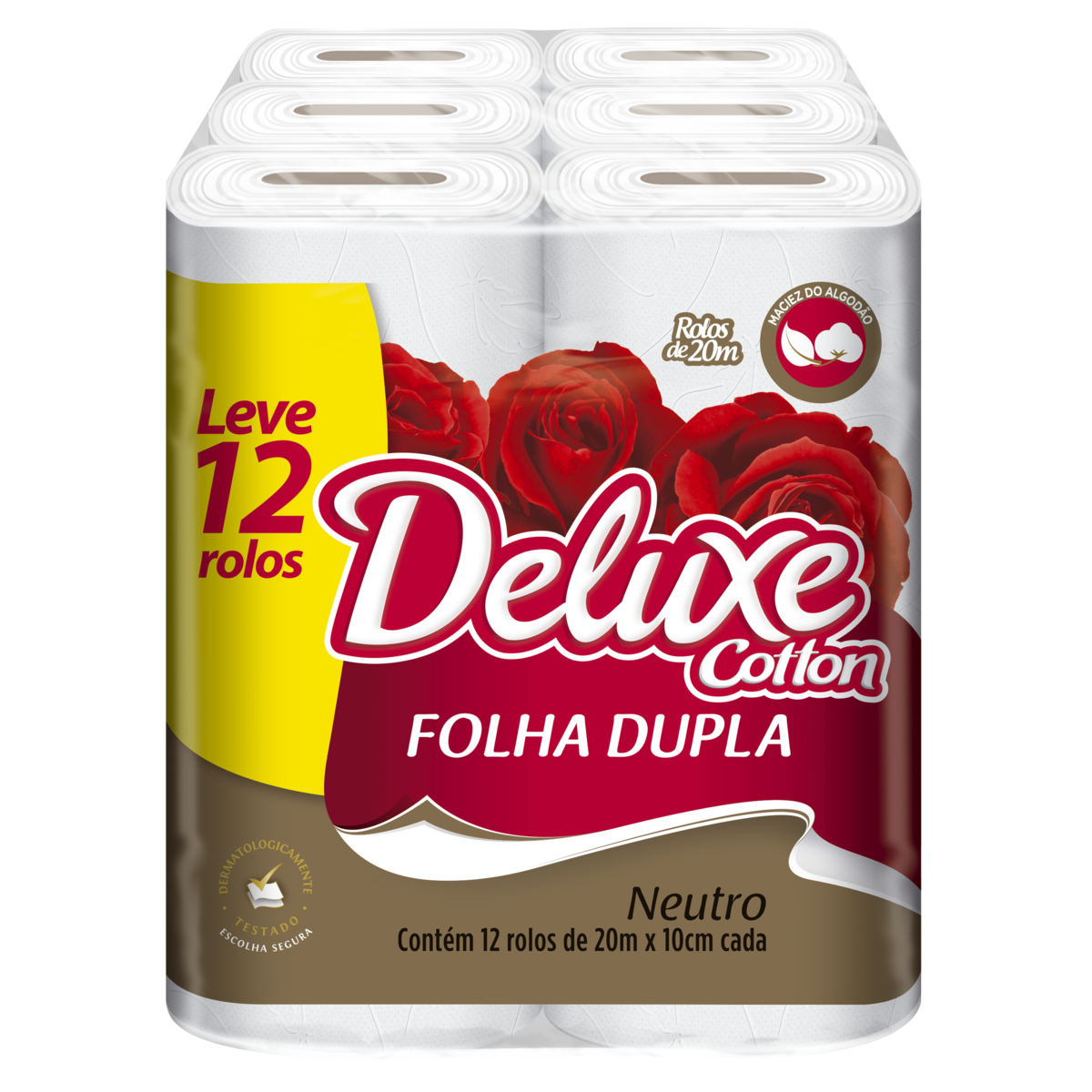 Papel Higiênico Folha Dupla Neutro Deluxe Ultra 20m Pacote Leve 12 Pague 11 Unidades