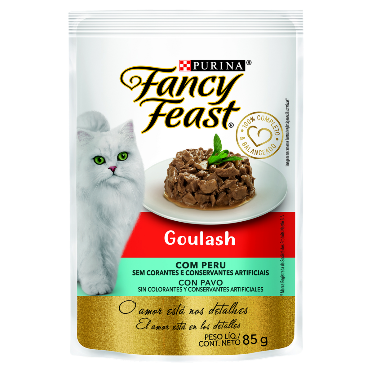 Ração Úmida FANCY FEAST GOULASH Gatos Adultos Peru 85g