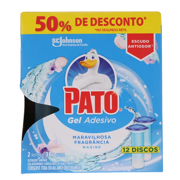 Desodorizador Gel Adesivo Pato Marine - Refil - Com 50% de Desconto