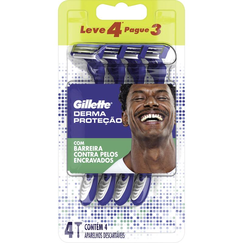 Aparelho de Barbear Gillette Derma Proteção 4 un