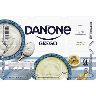Iogurte Grego Light Danone Original e Maracujá 510g