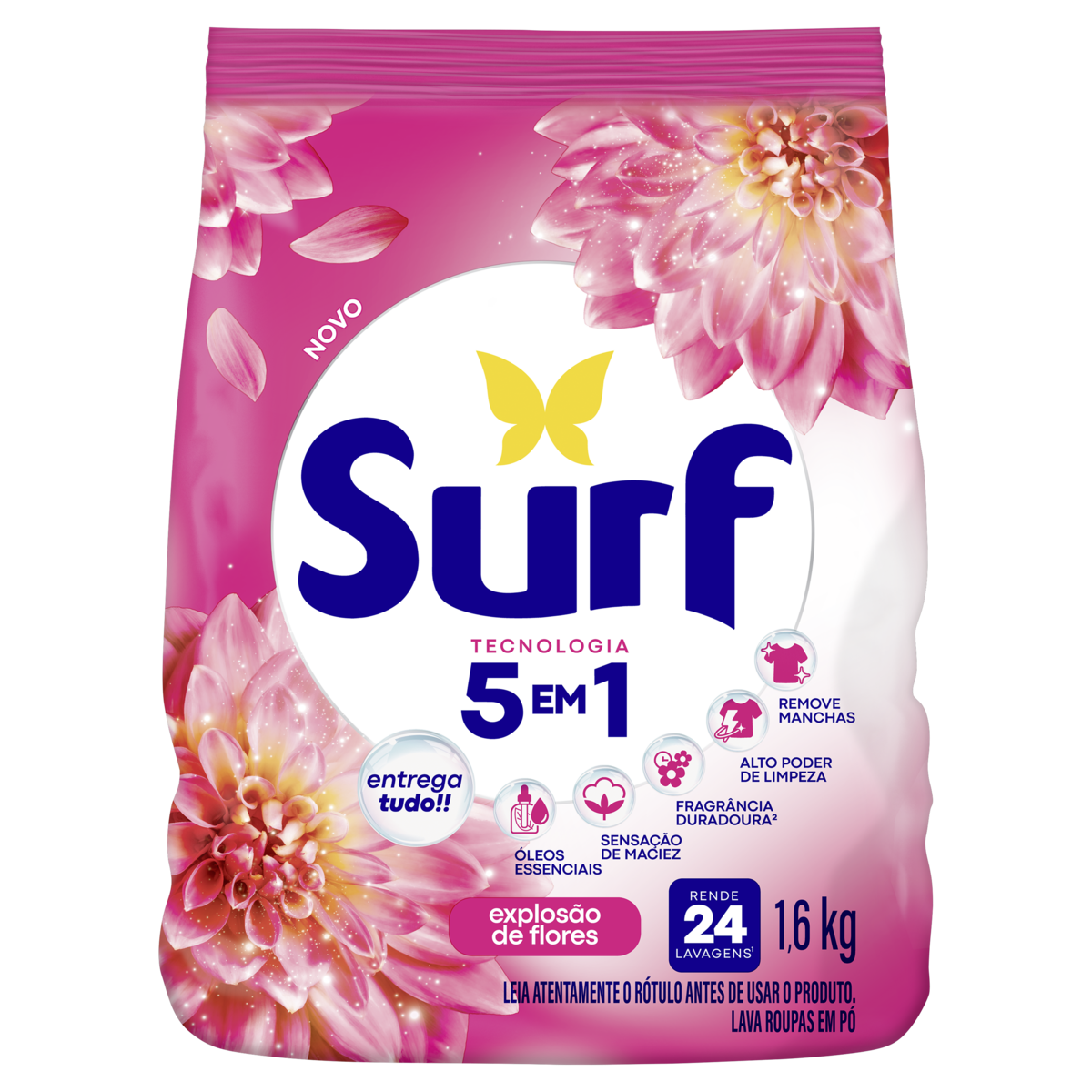 Lava-Roupas em Pó Surf Rosas e Flor-de-Lis 1,6kg