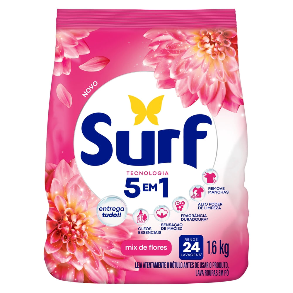 Lava-Roupas em Pó Surf Rosas e Flor-de-Lis 1,6kg