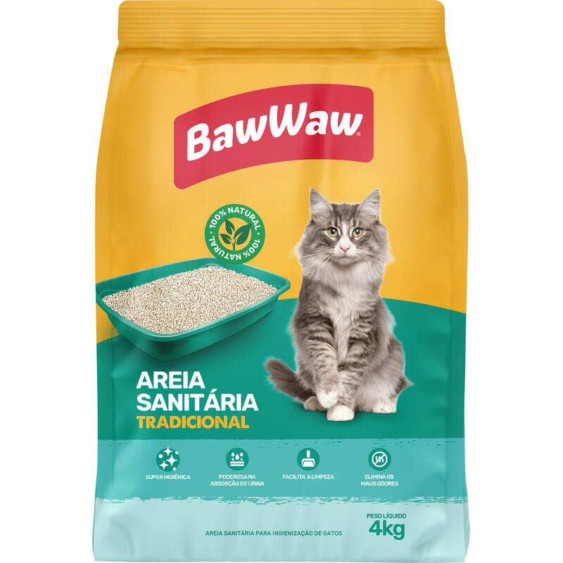 Areia Higiênica para Gatos Baw Waw 4kg