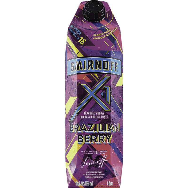 Vodka Saborizada Smirnoff X1 Brazilian Berry 1L