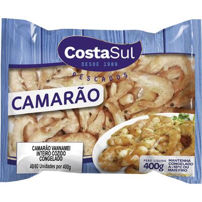 Camarão Inteiro Costa Sul Congelado 400g
