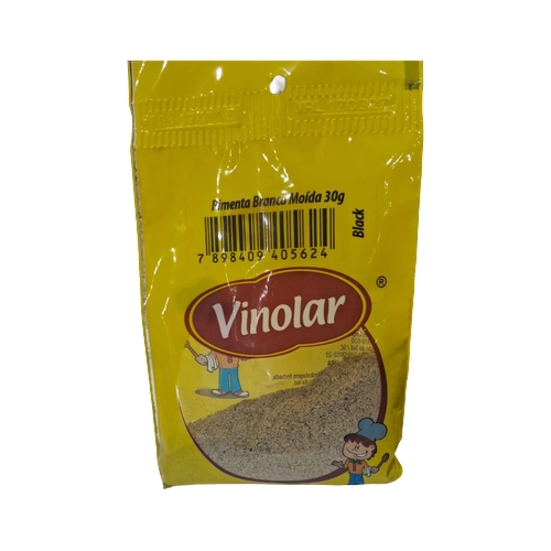 Tempero Vinolar Pimenta Branca Moida Embalagem Econômica 30g