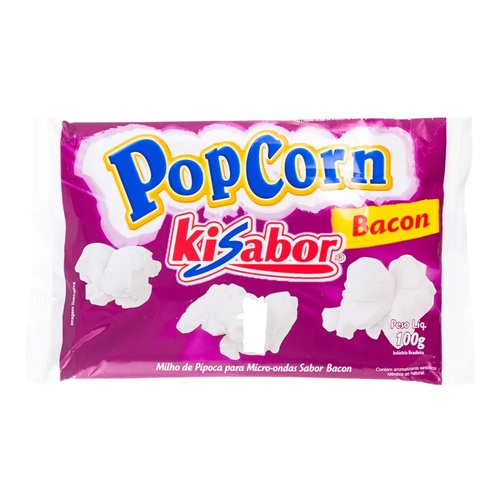 Milho de Pipoca para Micro-ondas Kisabor Bacon 100g