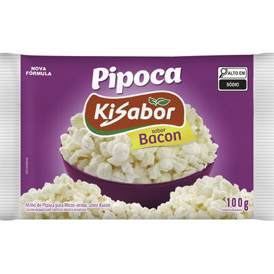 Milho de Pipoca para Micro-ondas Kisabor Bacon 100g