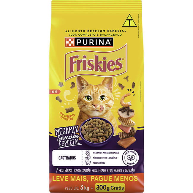 Alimento para Gatos Friskies Castrados 3kg + gts 300g