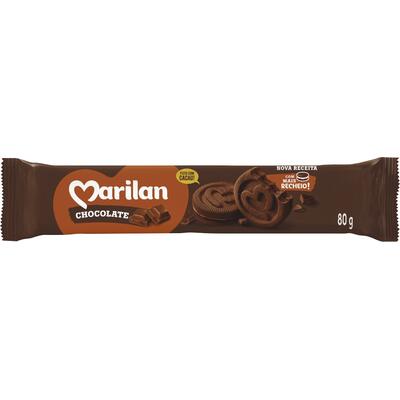 Biscoito Recheado Marilan Chocolate 80g