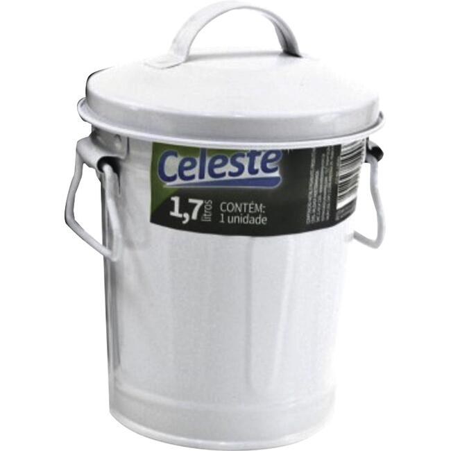 Lixeira Celeste Sem Pedal 1,7L