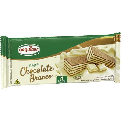 Biscoito Wafer Orquídea Chocolate Branco 100g