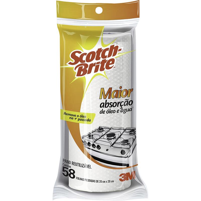 Pano Multiuso Scotch-Brite 20x20cm 1 rolo