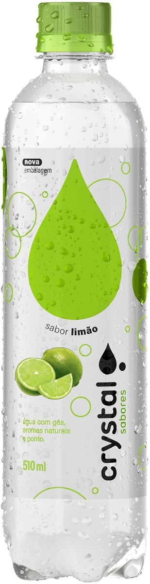 Água Saborizada com Gás Limão Crystal Sabores Garrafa 510ml