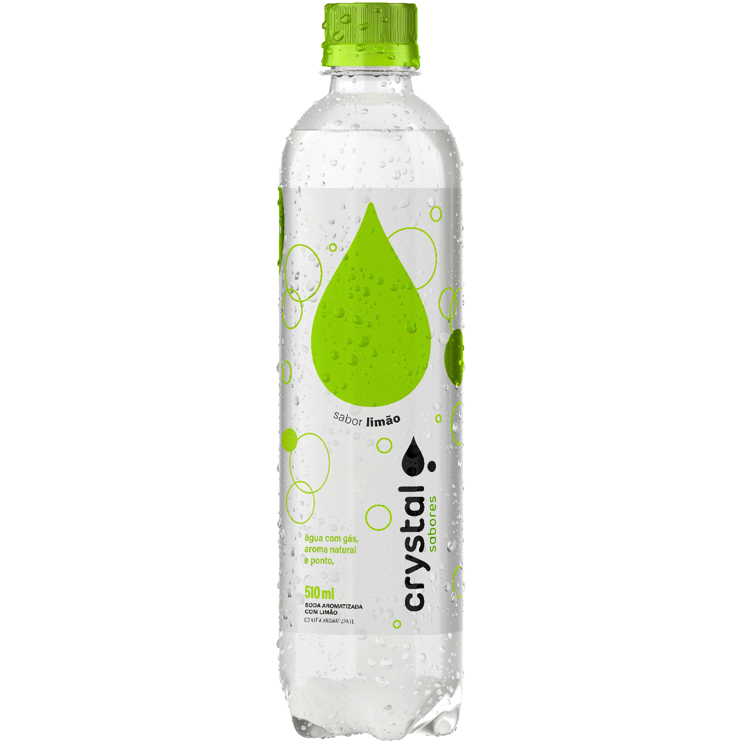 Água Saborizada com Gás Limão Crystal Sabores Garrafa 510ml