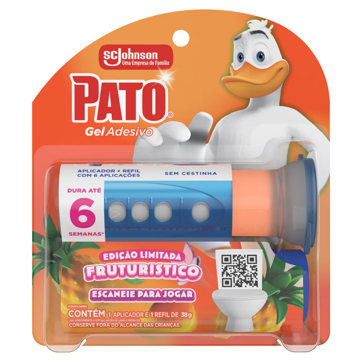 Aparelho Sanitário PATO Gel Adesivo Fruturistico com Refil 38g