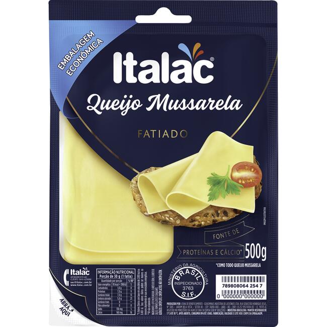 Queijo Mussarela Italac Fatiado 500g